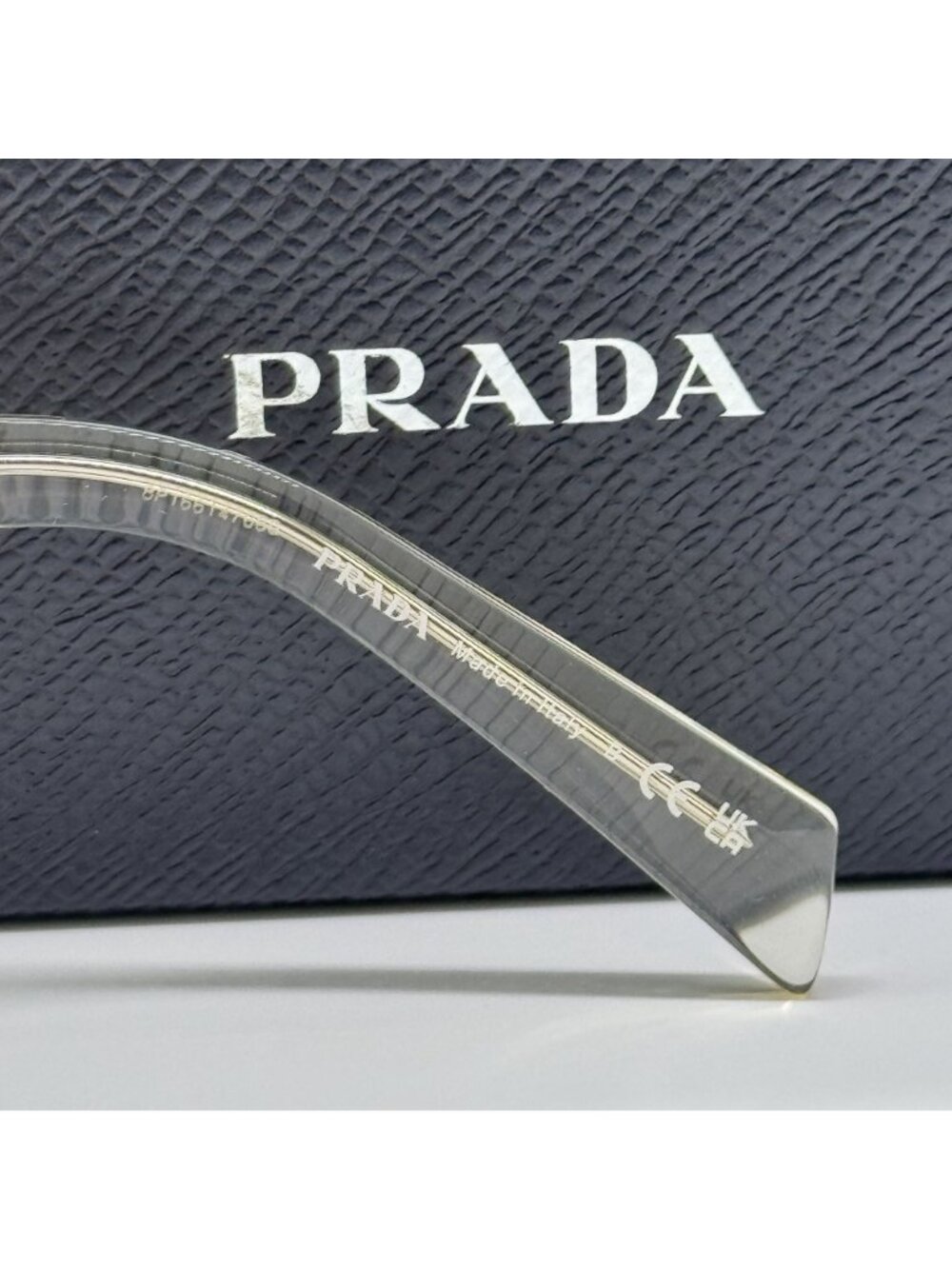 Prada PRB01V 19X1O1 Women Clear Cream Cat Eye Eyeglasses Authentic NEW - Picture 8 of 9